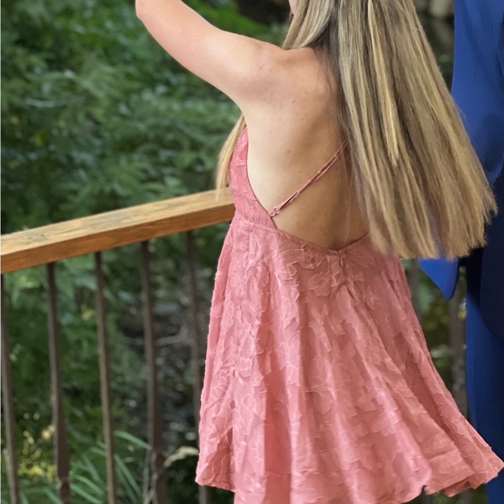 Lulu's Blush Pink Floral Mini Dress